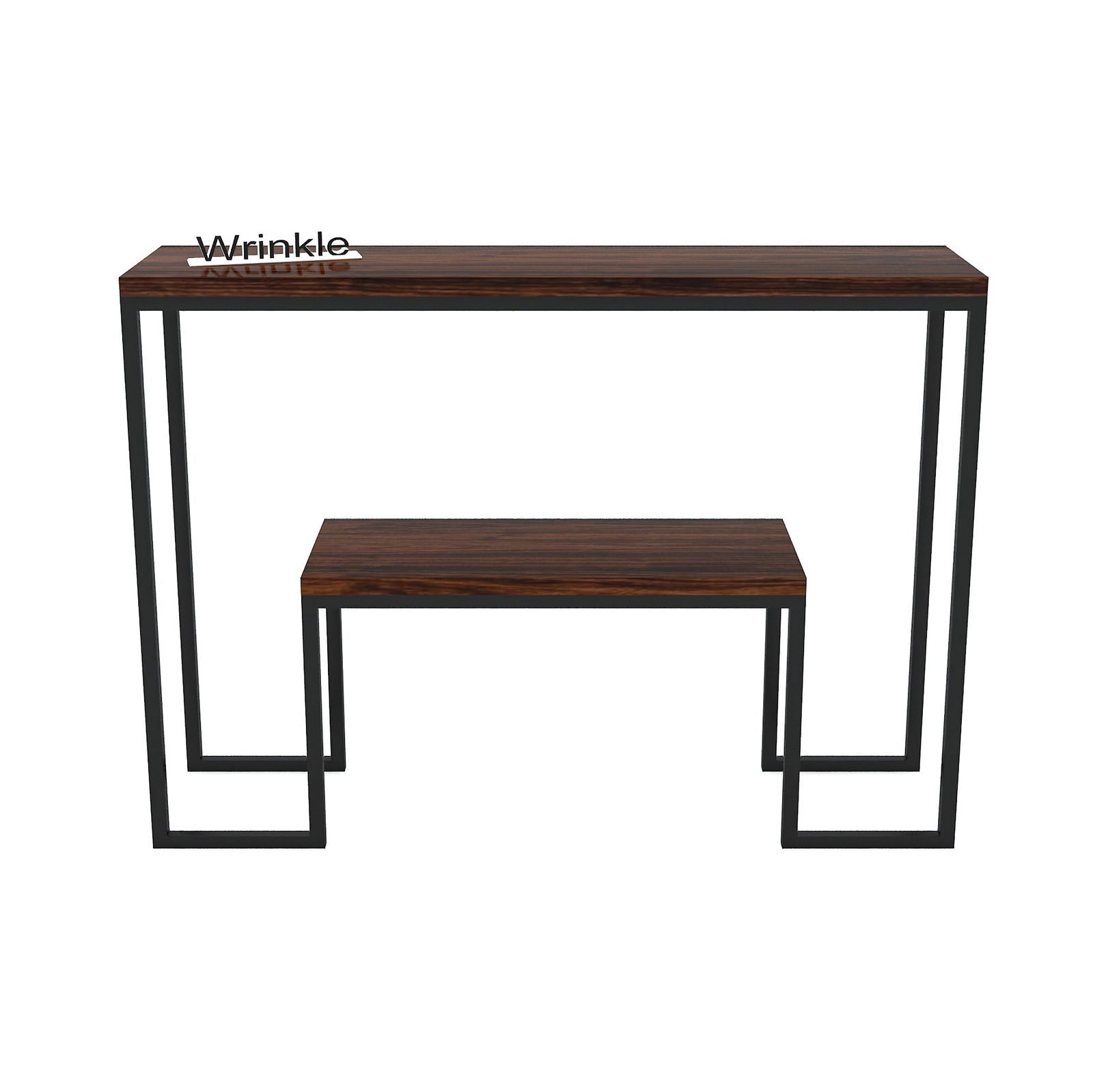 Latest Rectangle Console Table (Heavy Iron Metal With Solid Sheesham Wood) - Furnishiaa -  -